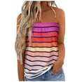 thumbnail image 1 of USSUMA Womens Tube Tops Striped Tie Dye Strapless Sleeveless Tube Pleated Tunic Crop Cami Tshirt Blouse, 1 of 7