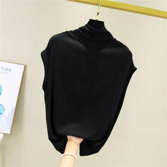 USSUMA Workout Tops for Women Women's Tank Tops Sleeveless Round Neck Camisole Solid Color Loose Fit Casual Plus Size Tops for Women Elegant Shirt Fashion Shirt Street Black Modal Tank Top M