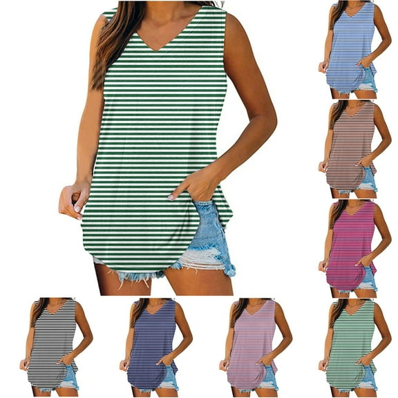 USSUMA Workout Tops for Women Womens Tank Tops Sleeveless V Neck Camisole Cold Shoulder Loose Fit Casual Printed Elegant Tee Breathable T-Shirt Work Black Tax Free Weekend Tank Top for Women S