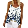 thumbnail image 1 of USSUMA spaghetti Strap Cami Summer Tops for Women 2022 Trendy Floral Print Tank Womens Tunic Tops Crewneck Basic Shirts Tees Sleeveless Dressy Blouses for Women, 1 of 8