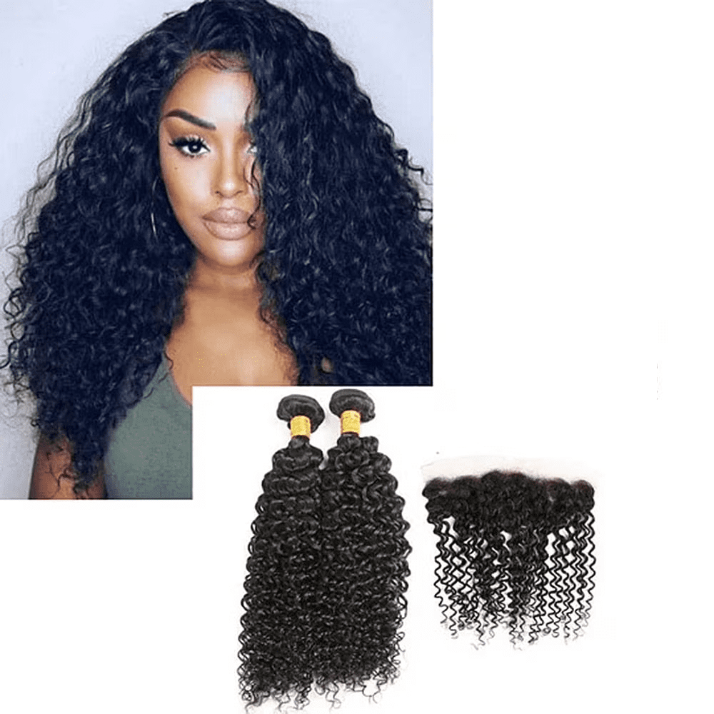 USTAR 2 Bundles 16 18" Brazilian Straight Virgin Human Hair with 18 Inch 13x4 Lace Frontal Natural Black Silky Smooth Stays Sleek Seamless Deal