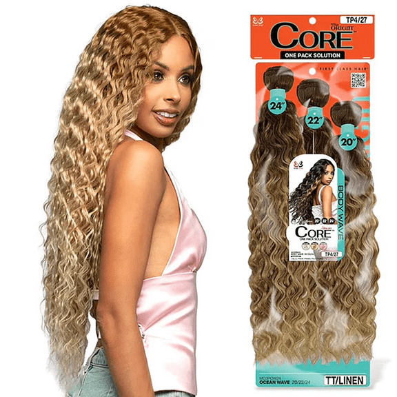 USTAR 3 Bundles TT/LINEN Body Wave Synthetic Hair 20-22-24 Inch Heat-Resistant, Quick Weave Kit (2 Wig Caps, 1 Glue) – Long-Lasting Voluminous Curls for Work/Parties/Dates Deal