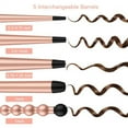 thumbnail image 1 of USTAR 5 in 1 Ceramic Curling Iron Wand Set with 5 Interchangeable Ceramic Barrels (0.35'' to 1.25'') and Heat Resistant Glove - Rose Gold, 1 of 8