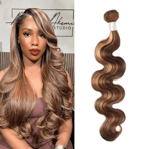 USTAR Brazilian Chocolate Brown Basic 4P/27 Virgin Human Hair Bundles - 16" Blended Hairs Body Wave, Heat-Resistant, Soft & Long-Lasting for Women Deal