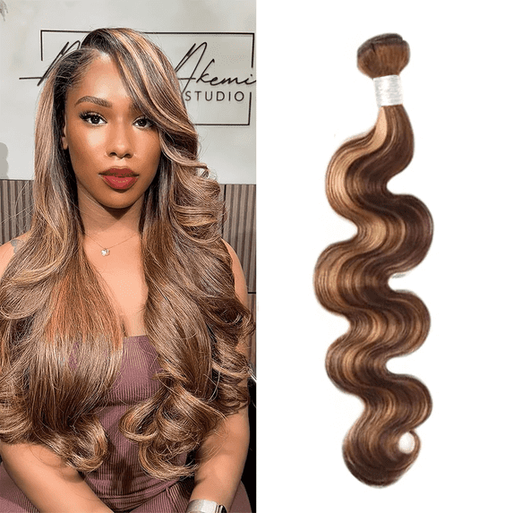 USTAR Brazilian Chocolate Brown Basic 4P/27 Virgin Human Hair Bundles - 18" Blended Hairs Body Wave, Heat-Resistant, Soft & Long-Lasting for Women Deal