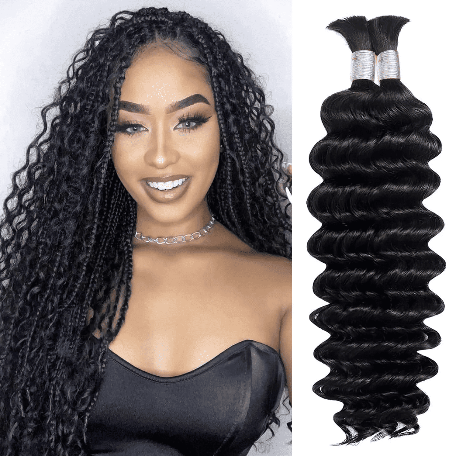 USTAR Brazilian Natural Black Body Wave Blended Hairs Basic Color 1B Virgin Human Hair 20 Inch for Women