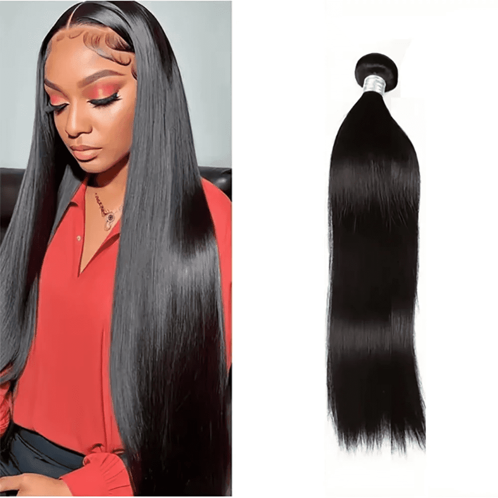 USTAR Brazilian Virgin Human Hair Bundles - Blended Hair Basic 1B Natural Black 12" Straight Deal