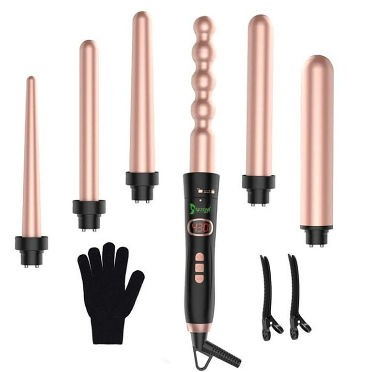 Rose gold curling wand cheap set