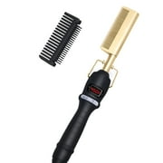 USTAR Hot Comb Hair Straightener, Electric Heating Comb, Portable Travel Anti-Scald Beard Straightener Press Comb, Ceramic Comb Security Portable Curling Iron Heated Brush