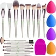 thumbnail image 1 of USTAR Makeup Brushes 18Pcs Makeup Brush Set, Premium Synthetic Contour Concealers Foundation Powder Eye Shadows Makeup Brushes Kit 2 PCS Silicone Face Mask Brush &4 Blender Sponge &1 Brush Cleaner, 1 of 8