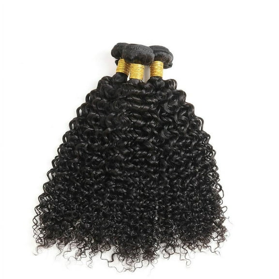 USTAR Unprocessed Brazilian Remy 9A Human Hair Weave Jerry Curly 3 Bundles Natural Black Color