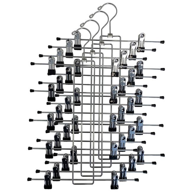 USTECH 5 Tier Space Saving Metal Clip Hanger, Adjustable Non Slip Clips