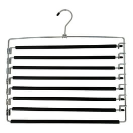 International Hanger Wooden Wavy Top Hanger, Black Finish w/ Chrome Hardware, Box of 100