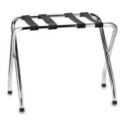 USTECH Luggage Rack 4 Nylon Straps, & Rubber Feet, Chrome Finish, Minimal Assembly Required