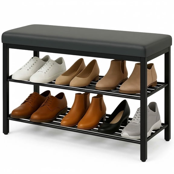 USTECH 3-Tier Shoe Rack, Metal Storage Organizer for Entryway or Closet, Pack of 2