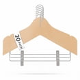 thumbnail image 1 of USTECH Wood like Hanger Bowed Shaped with Clips | Heavy Duty Wood Finish Hanger for Suits, Pants, and Skirts | Closet Space Saver with Shoulder Notch for Strappy Dresses | 20 Pack, 1 of 6
