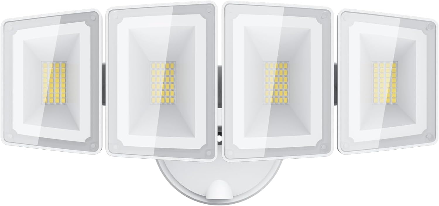 USTELLAR 100W Motion Sensor Light Outdoor with IR Remote Control, 10000LM Super Bright LED Flood Light Outdoor Security Light, 5000K White Motion Sensor Light For Yard Eave 1 Pack