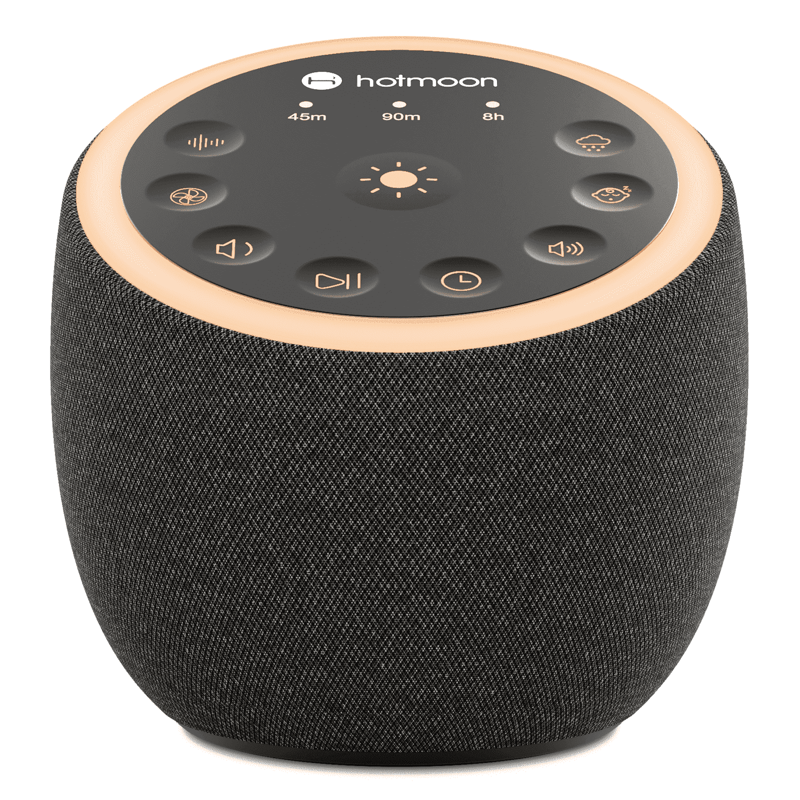 Hotmoon Cocoon 2 White Noise Sound Machine, 40 Soothing Sounds, Dual Speaker, Noise Maker for Sleep, Yoga, Meditation, Plug in, Black
