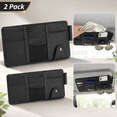 thumbnail image 1 of USTOP 2 Pack Car Sun Visor Organizer, Universal Visor Storage Holder with 6 Pockets for Glasses, Phone, Maps, Tolls, Sunglasses, for Men & Women, Car Accessories, 1 of 7