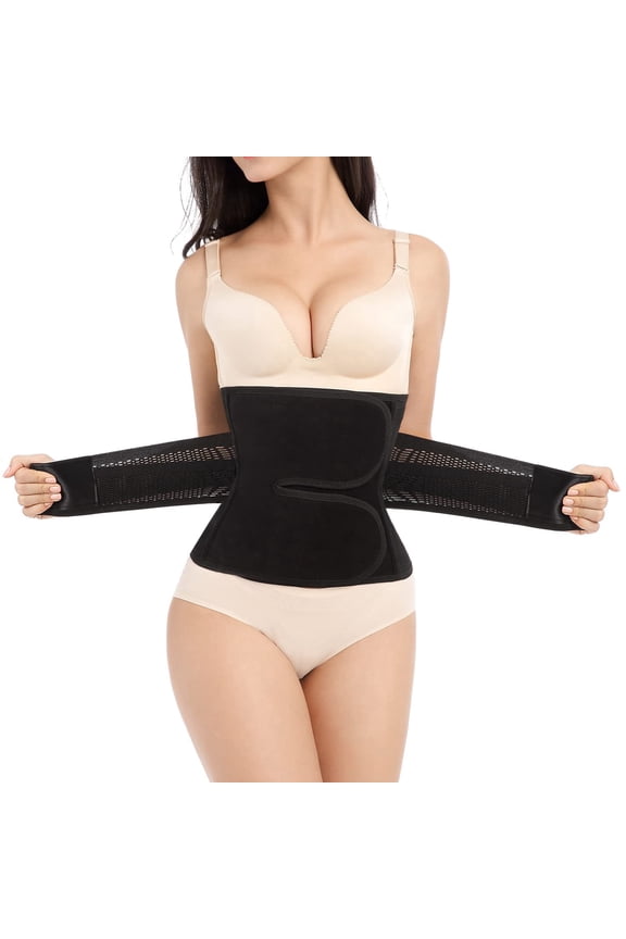 Postpartum Belly Band, Adjustable Abdominal Binder for Post-Pregnancy Recovery, Breathable Waist Trimmer and Pelvis Support Wrap for Back Relief.