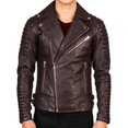 thumbnail image 1 of USTRADEENT 100% Lambskin Leather Vintage Biker Jacket for Men, 1 of 3