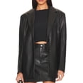 thumbnail image 1 of USTRADEENT Premium 2 Button Women's 100% Lambskin Casual Suit Style Leather Blazer Coat, 1 of 3