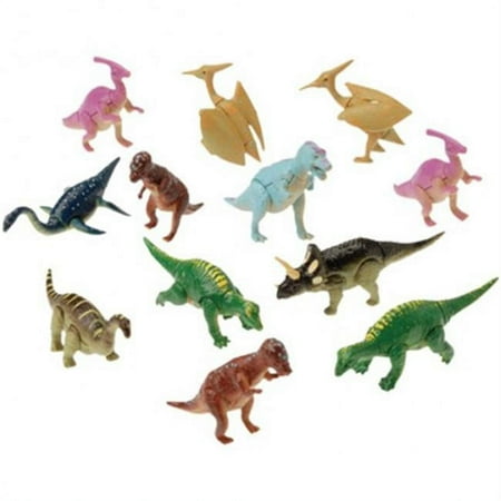 USToy 9515X7 Moveable Dinosaur Figures Toy , 7 Per Pack - Pack of 12