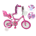 thumbnail image 1 of USToyOutlet 12" Kid's Beginner Bicycle for 2-4 Years Old Boys' and Girls' Bike Foam Tire for Indoor Use No Brake + Doll Seat - Pink, 1 of 9
