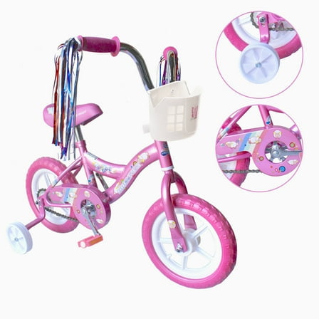 USToyOutlet 12" Kid's Beginner Bicycle for 2-4 Years Old Boys' and Girls' Bike Foam Tire for Indoor Use No Brake - Pink