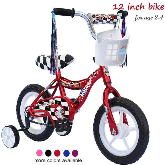 USToyOutlet 12" Kid's Beginner Bicycle for 2-4 Years Old Boys' and Girls' Bike Foam Tire for Indoor Use No Brake - Red