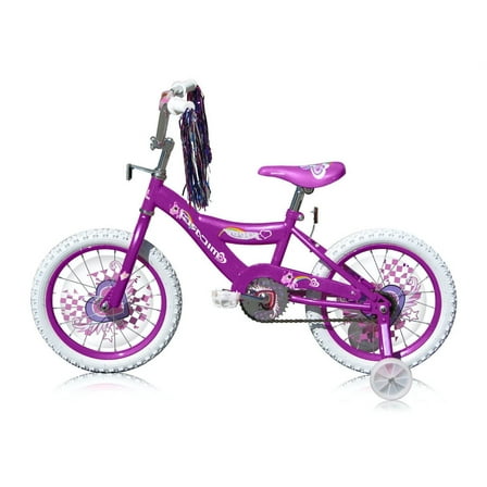USToyOutlet 16 In. BMX S-Type Frame Bicycle Coaster Brake One Piece Crank Chrome Rims Black Tire Kid's Bike, Purple