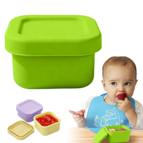 USUERY 100ml Silicone Storage Jars With Lids Reusable Stackable Leakproof Snack Containers Travel Lunch Food Keeper Office Home