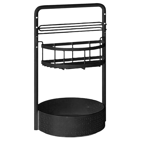 USUERY 360 Rotating Lazy Susan Organizer 2 Tier Height Turntable With Paper Towel Holder Cabinet Countertop Seasoning Spice Rack Home