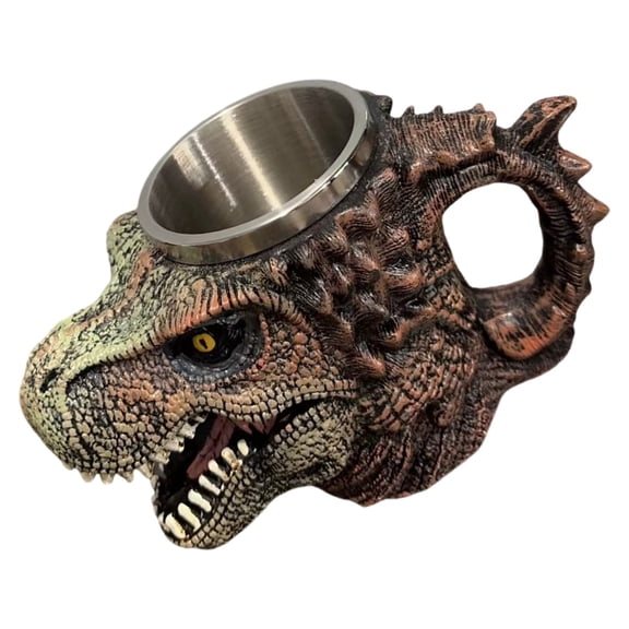USUERY 3D Animal Head Coffee Mug Resin With Stainless Steel Liner Novelty Fun Drinkware For Home Home