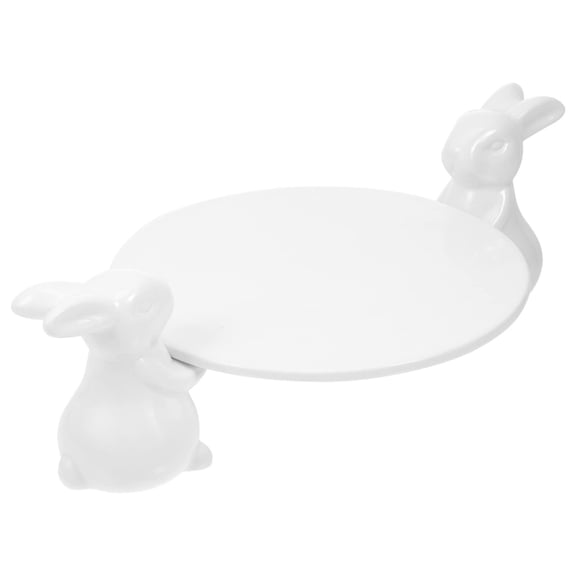 USUERY Ceramic Easter Bunny Cake Stand Cupcake Stand Cake Plate For Wedding And Easter Home Decoration