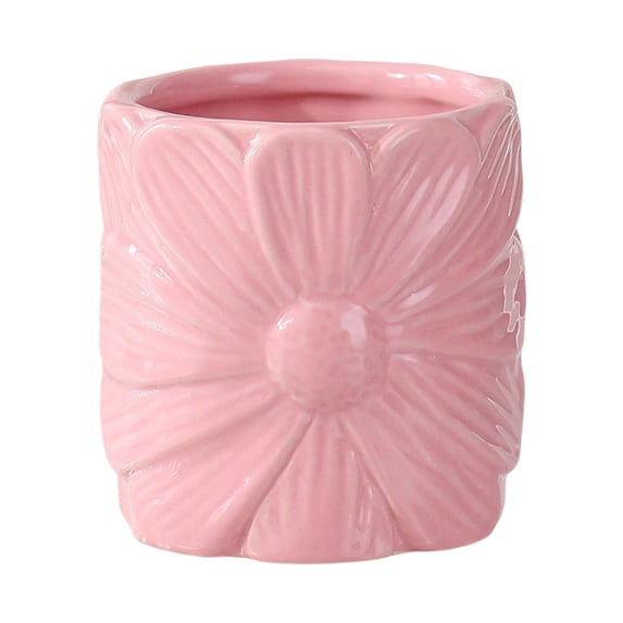 USUERY Ceramic Flower Makeup Brush Organizer Toothbrush Holder Pen Pencil Cup For Home Bathroom Decor Desk