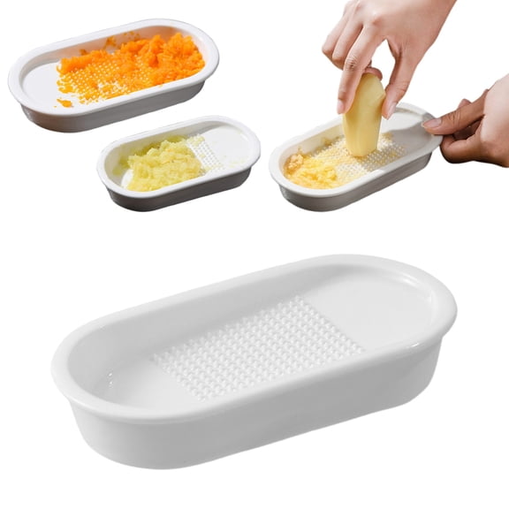 USUERY Ceramic Garlic Grater Plate Modern Multipurpose Grinder for Vegetables Garlic Onion