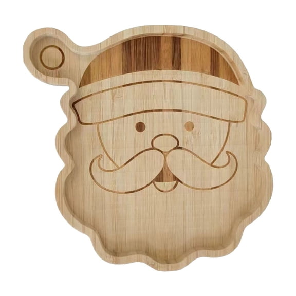 USUERY Christmas Wooden Serving Trays Holiday Plates In Santa Reindeer Tree And Hat Shapes Hardwood Platters For Cookies Candy Festive Home Decor Home
