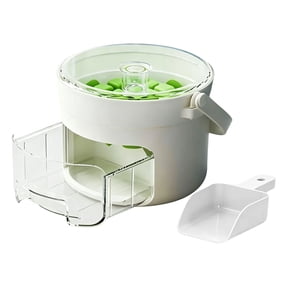 USUERY Compact 25 Cube Ice Maker With Lid Portable Tray With Handle Ice Bucket Storage Box For Freezer RV Beer Drinks Home