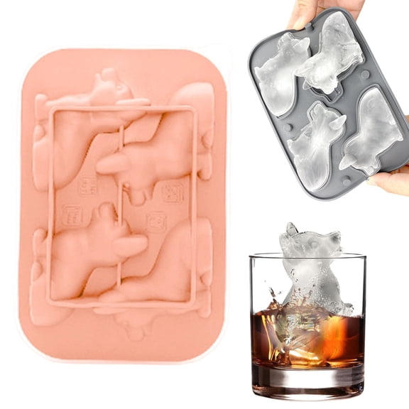 USUERY D Corgi Dog Silicone Ice Tray Cavity Large Ice Maker With Funnel Reusable Diy For Dog Lover