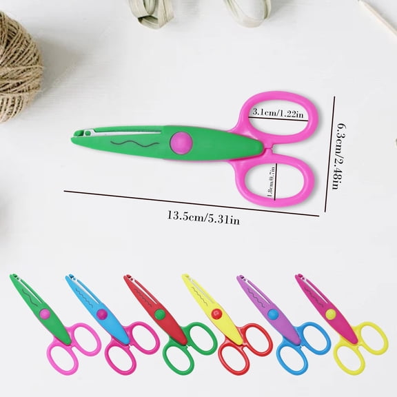 USUERY Decorative Edge Craft Scissors Pattern Shears With Wavy Scalloped Plastic Paper Cutting Tool For Scrapbooking DIY Art Home Projects