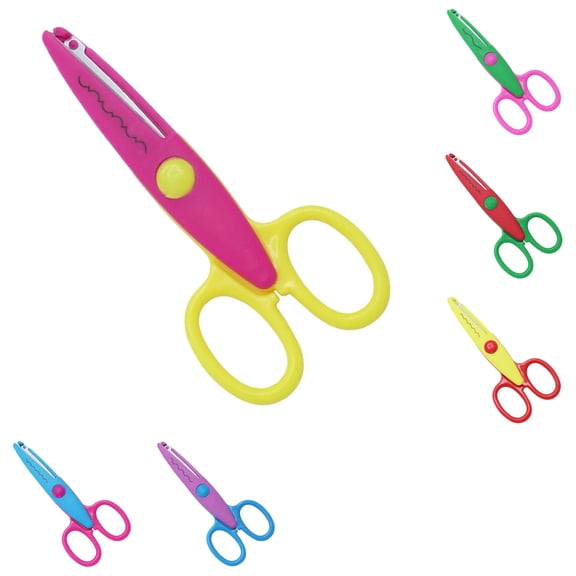 USUERY Decorative Edge Craft Scissors Pattern Shears with Wavy Scalloped Plastic Paper Cutting Tool for Scrapbooking DIY Art