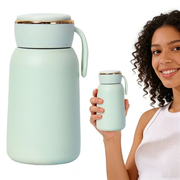USUERY Double Wall Vacuum Insulated Water Bottle 10 Oz Stainless Tumbler Leak Proof For Hot Cold Drinks Portable Home