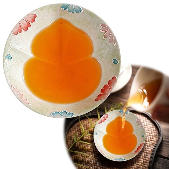 USUERY Hand Painted Gourd Shaped Ceramic Tea Cup Set Elegant Personal Tea Mug Portable Chinese Tea Drinking Cup