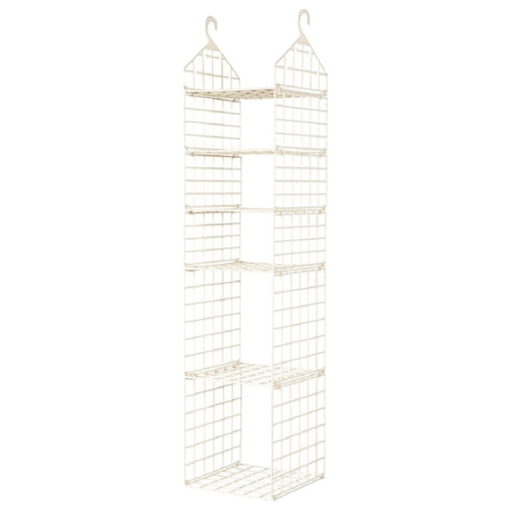 USUERY Hanging Closet Shelves, Foldable Clothes Rack Organizer, Locker Shelf Garment Rack For Wardrobe Storage