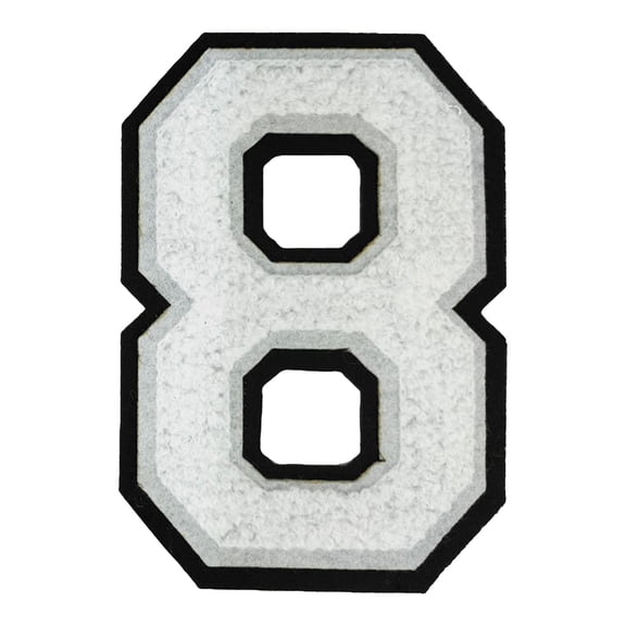 USUERY Inch White Letter Or Number Large Numerals For Clothing Backpacks Hats Jeans DIY Iron On