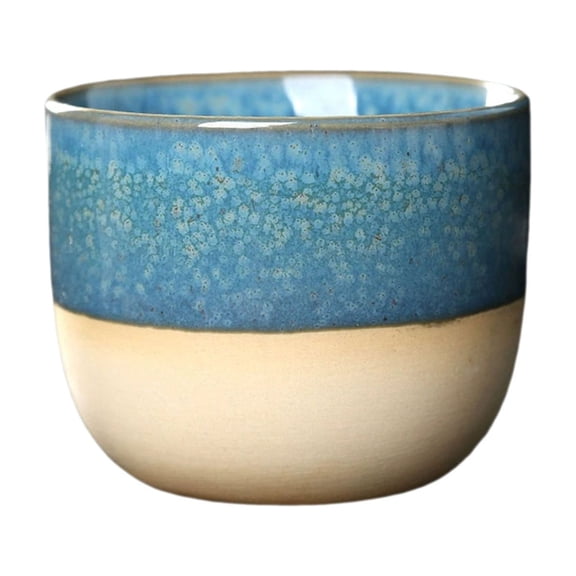 USUERY Japanese Style Ceramic Tea Cup Abstract New Kiln Fired Semi Glazed Teacup Rough Pottery Coffee Mug