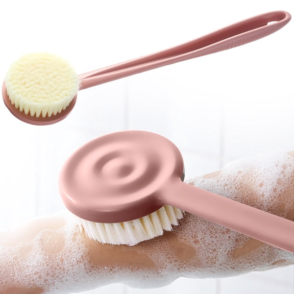 USUERY Long Handle Body Scrub Brush Back Scrubber For Shower Deep Exfoliation Soft Easy Reach Hard To Clean Areas Ergonomic Grip Hanging Loop