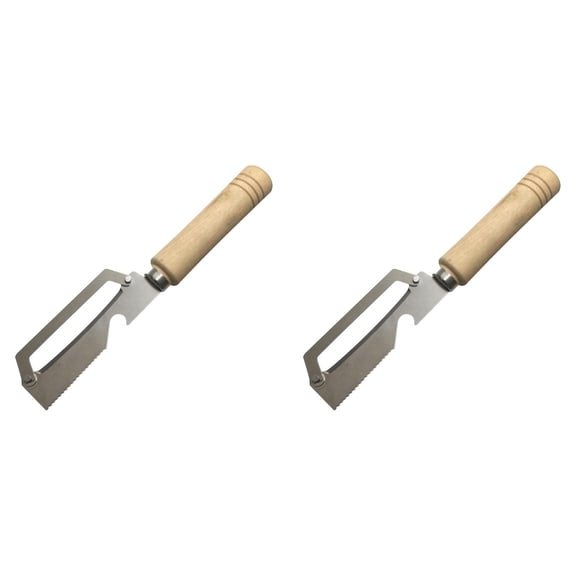 USUERY Multifunctional Wooden Handle Paring Tool Stainless Tooth Paring for Winter Melon Sugarcane Home Kitchen