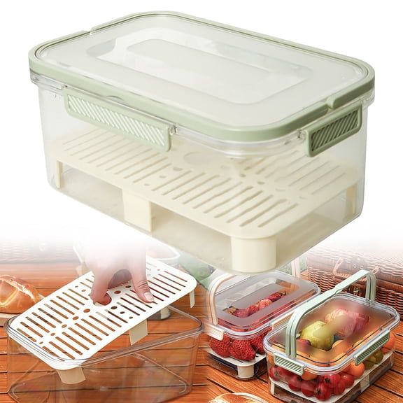 USUERY Outdoor Ice Preservation Box Portable Fresh Cooler With Drain Divider For Camping Picnic Snackle Box